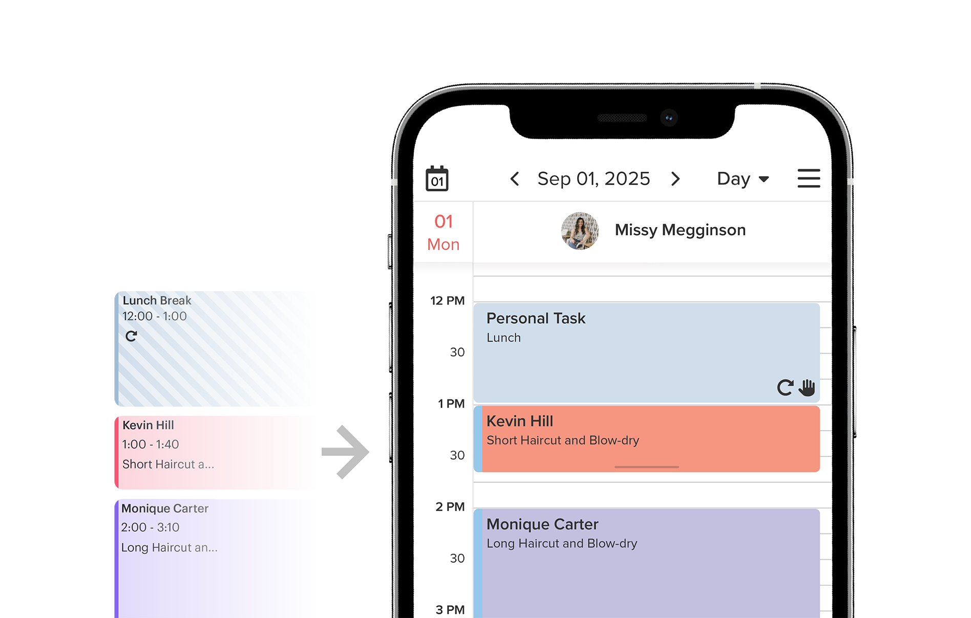 Schedulicity to Vagaro on Phone (Transparent BG)